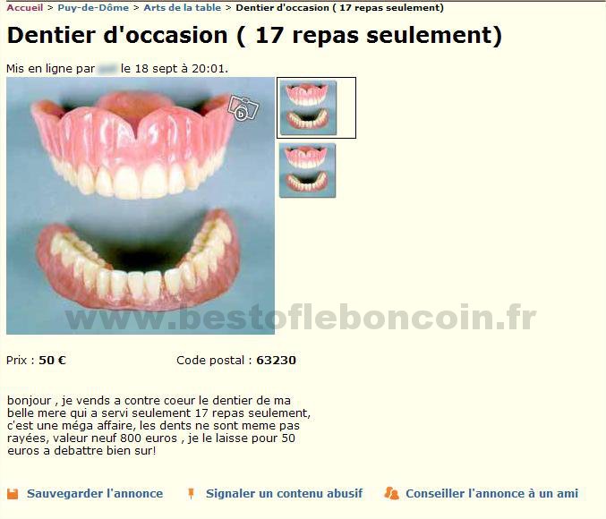 Dentier servis 17 fois