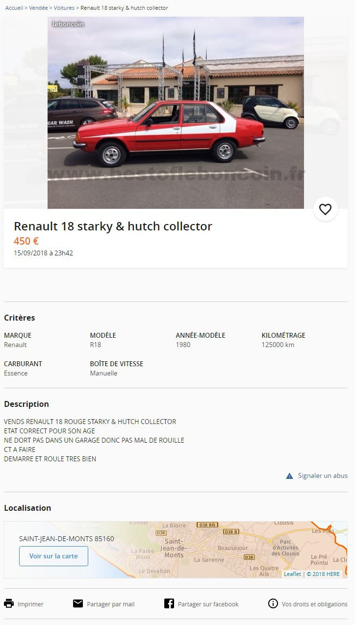 Renault 10 Starky & Hutch Collector