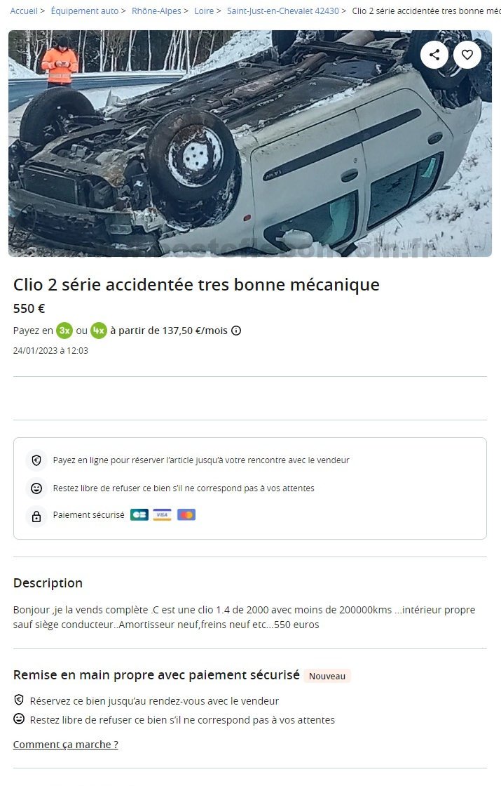 Clio 2 série accidentée tres bonne mécanique