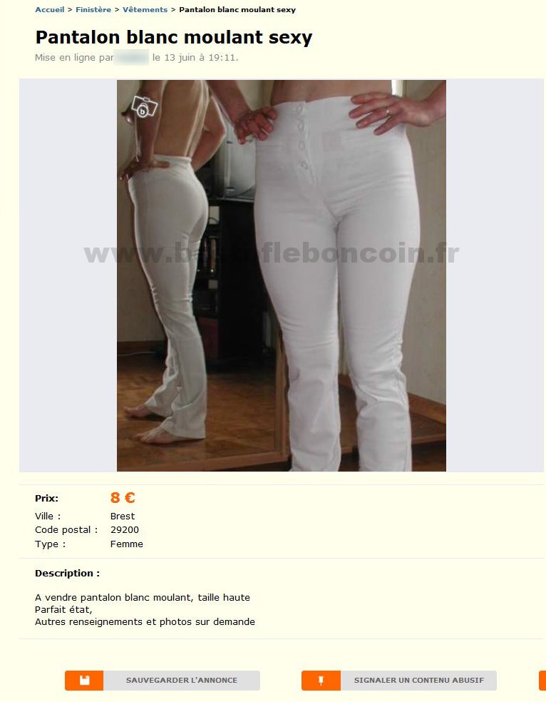 Pantalon Blanc Moulant Sexy