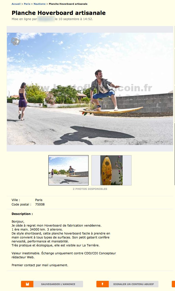 Planche Hoverboard Artisanale
