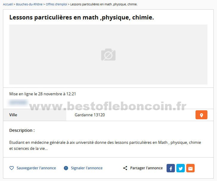 Lessons particulère en math, physique, chimie