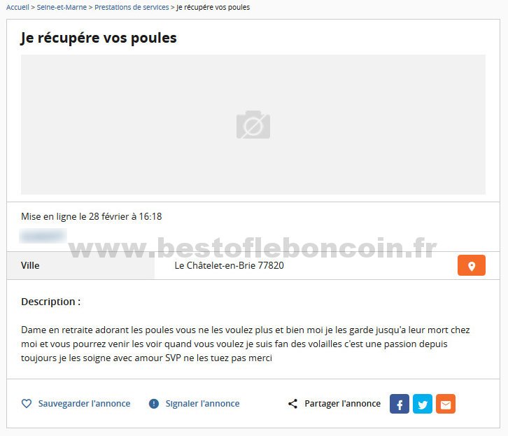 Je récupére vos poules
