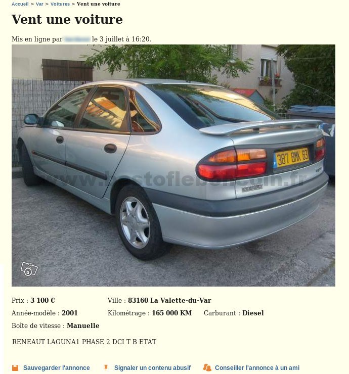 Vent une voiture