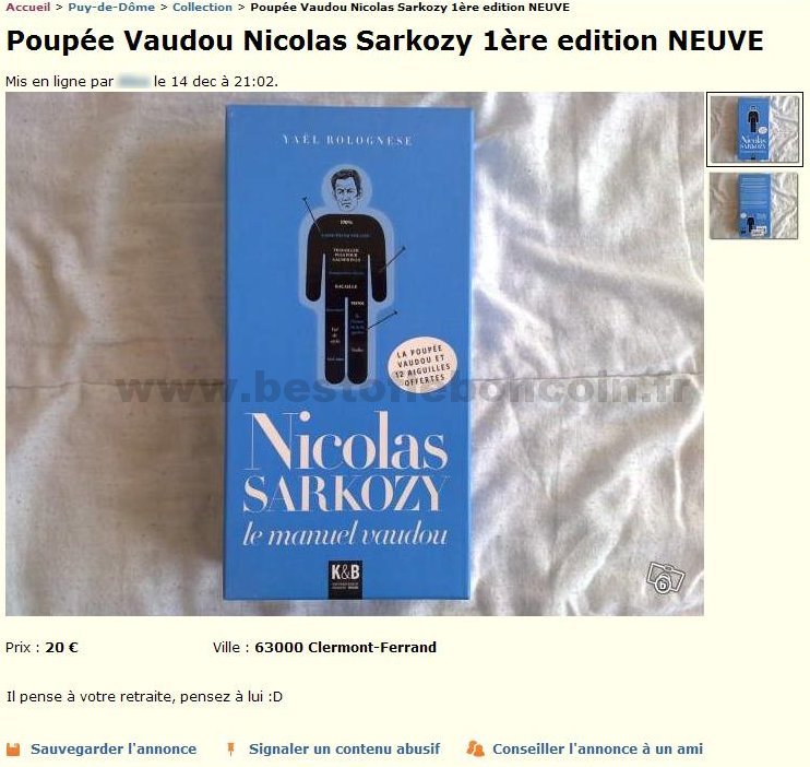 Poupée Vaudou Sarkozy