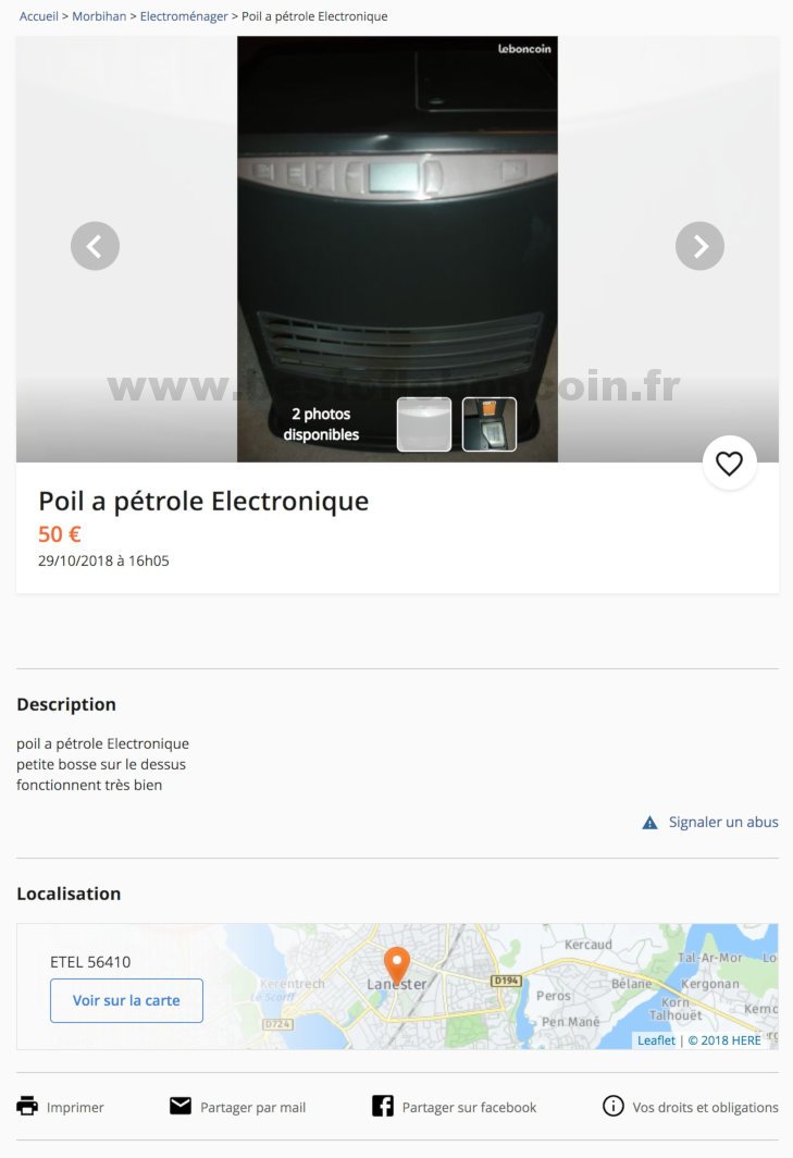 Poil a pétrole Electronique