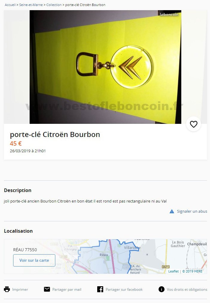 Porte-Clé Citroën Bourbon