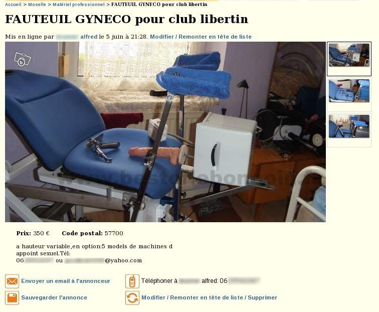 Fauteuil gynéco tout équipé