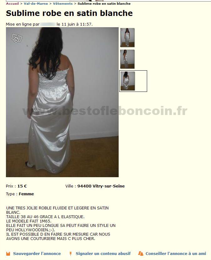 Robe en Satin Blanche