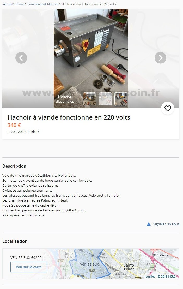 Hachoir à viande Décathlon