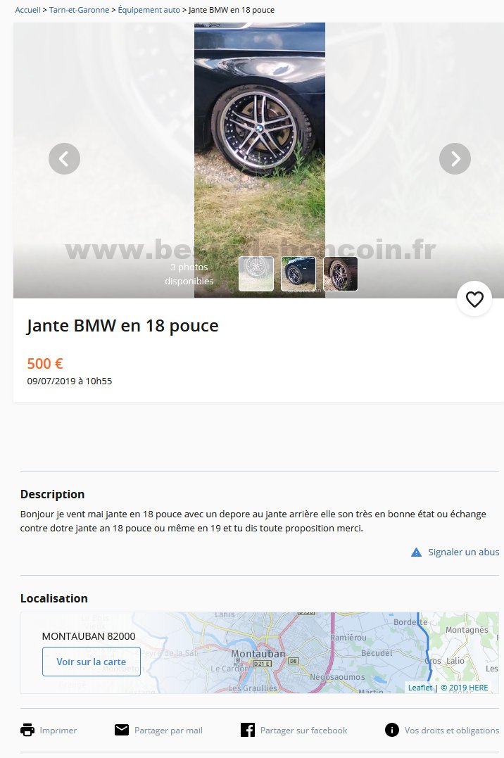 Jante BMW en 18 pouce