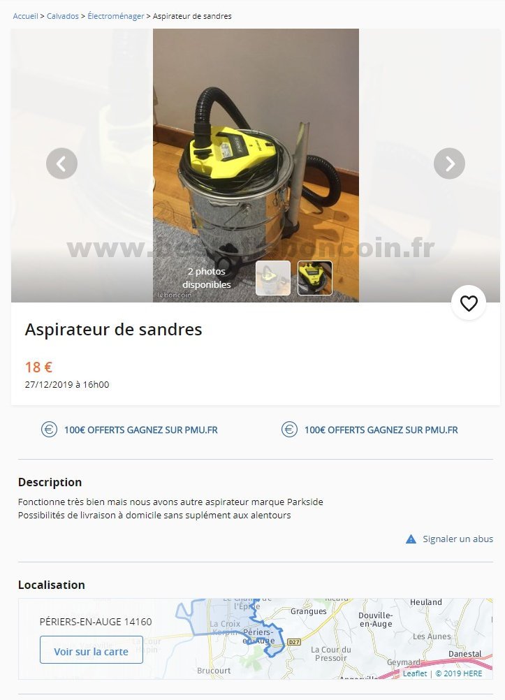 Aspirateur de sandres