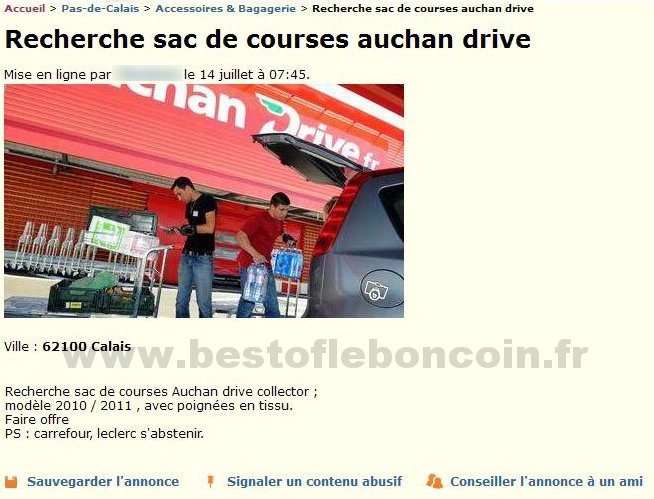 Sac de Courses Auchan Drive