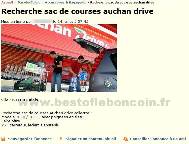 Sac de Courses Auchan Drive