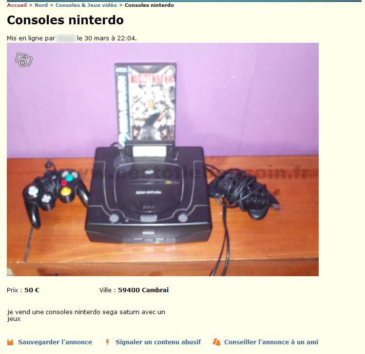 Conole Nintendo Sega Saturn