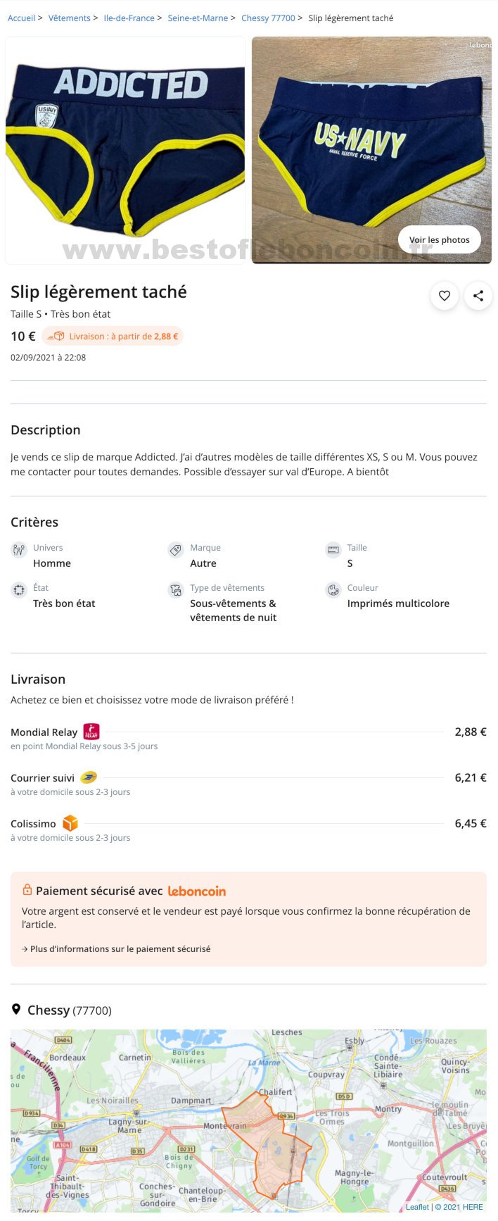 Slip légèrement taché