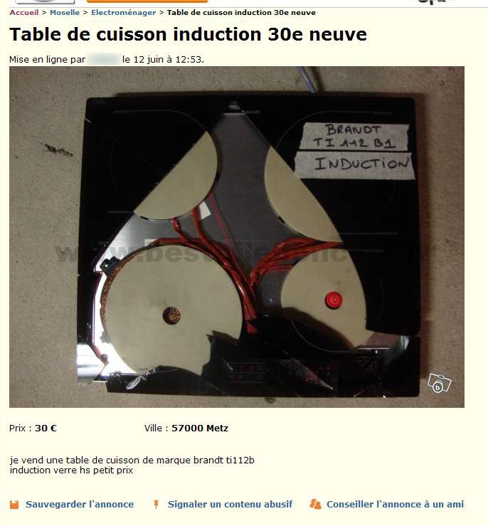 Table de Cuisson (cassée)