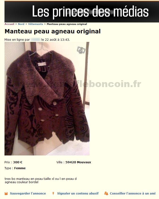 Manteau Agneau