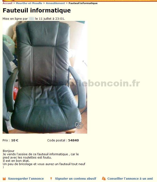 Fauteuil Informatique