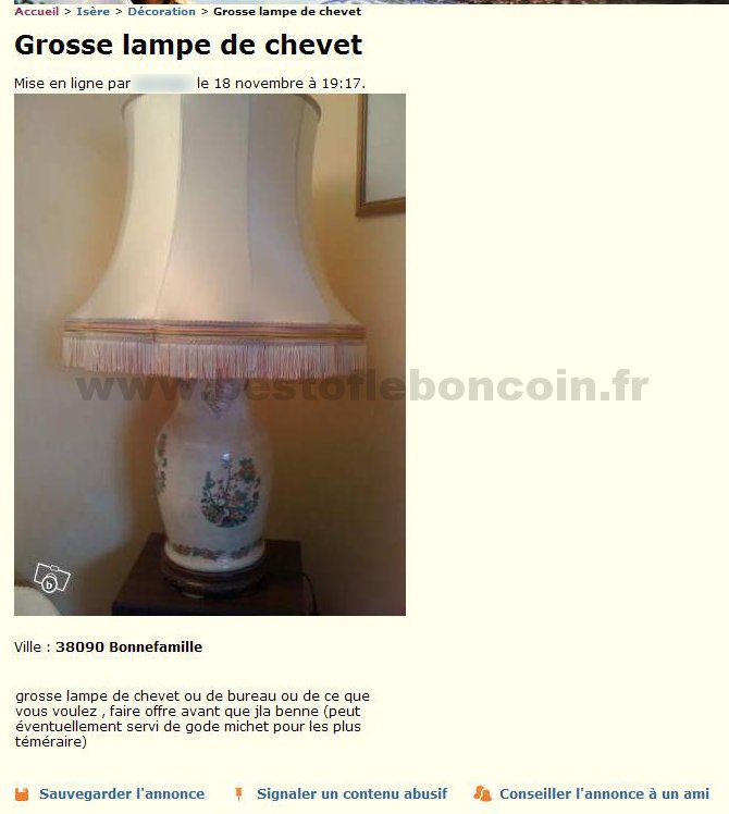 Grosse Lampe de Chevet