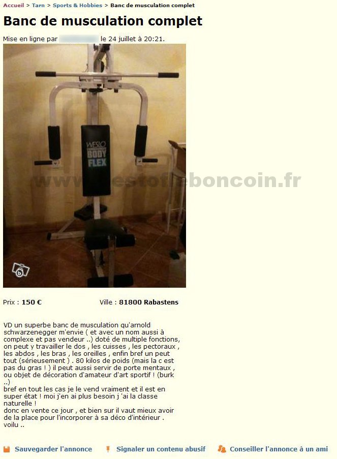 Banc de Musculation