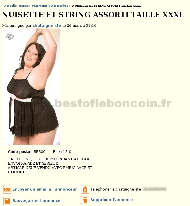 Nuisette et string ... c'est du lourd