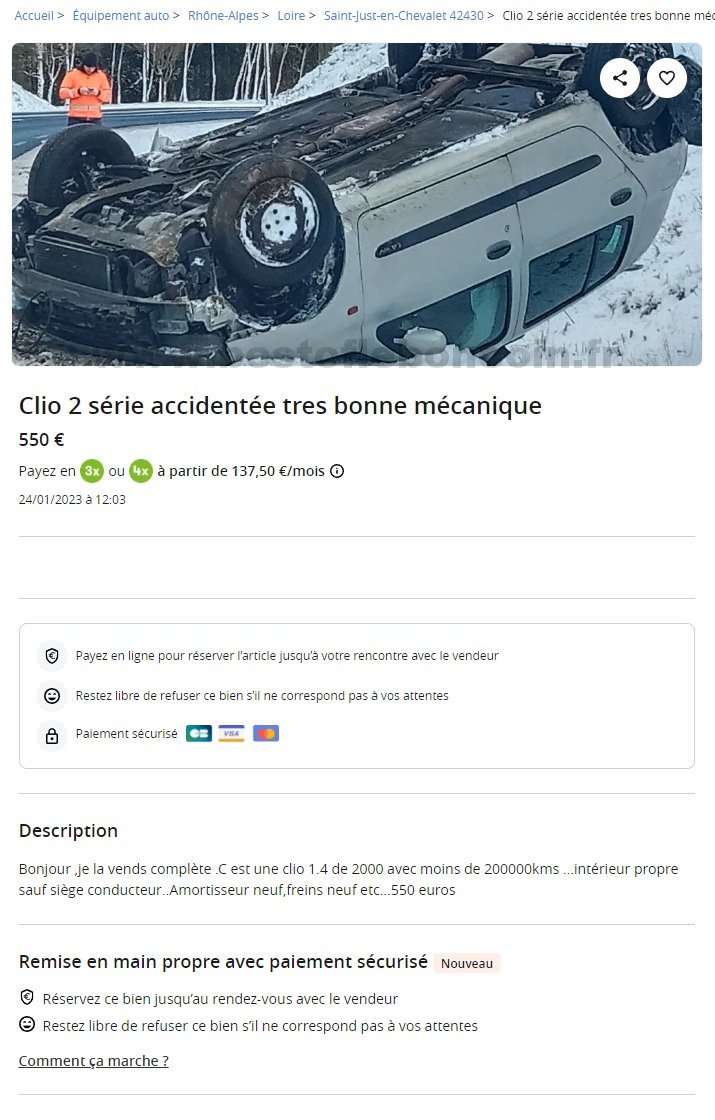 Clio 2 série accidentée tres bonne mécanique