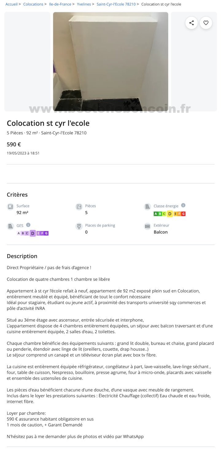 Colocation St Cyr l'Ecole