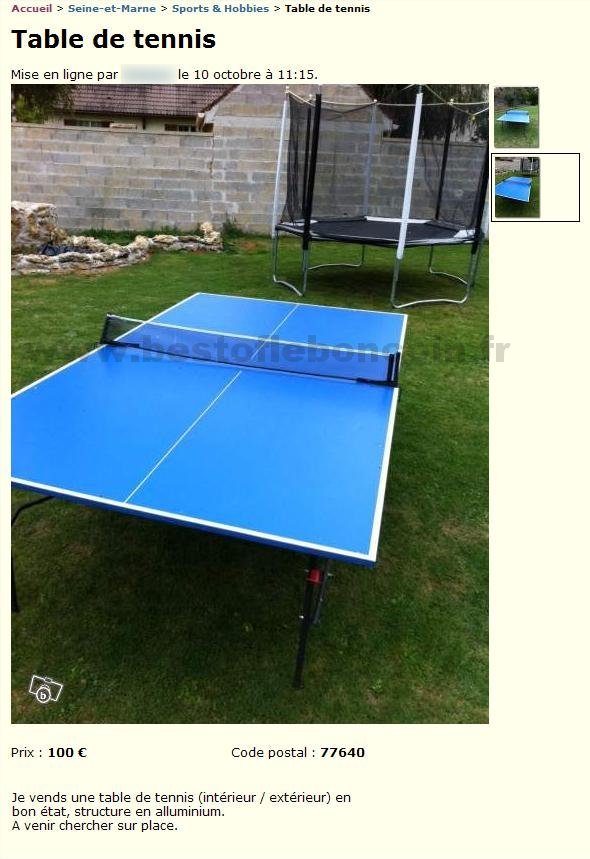 Table de Tennis