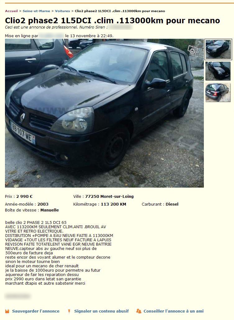 Clio pour Mécano