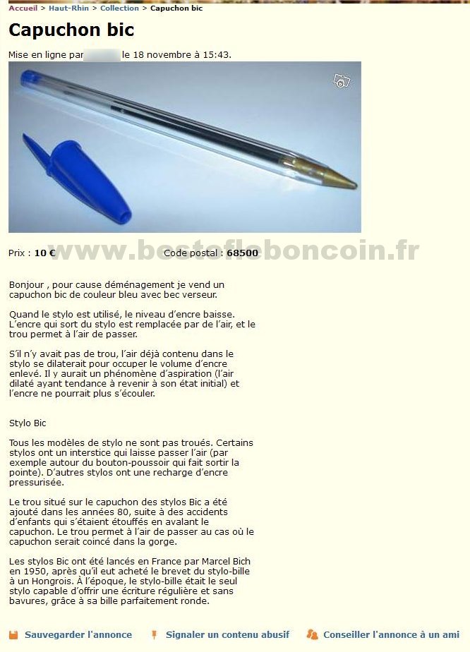 Capuchon Bic