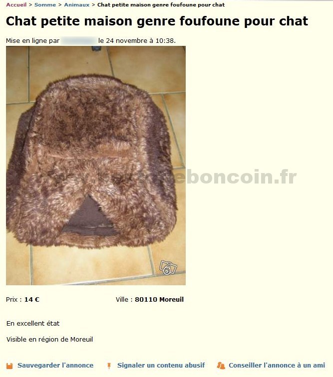 Maison genre Foufoune pour chat