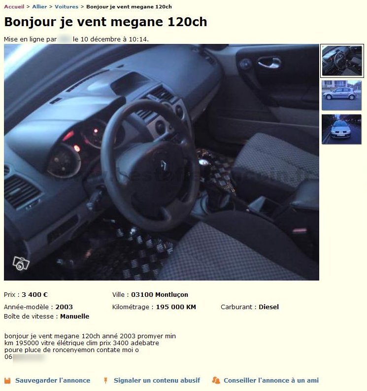 Vent Renault Megane 120ch