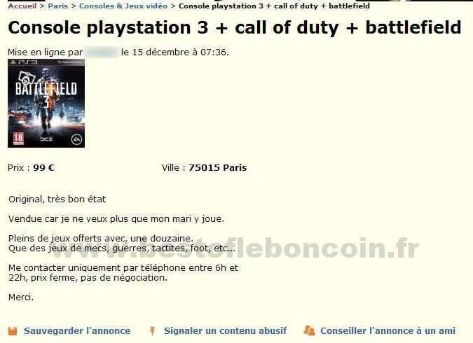 Playstation 3 avec des jeux de mecs