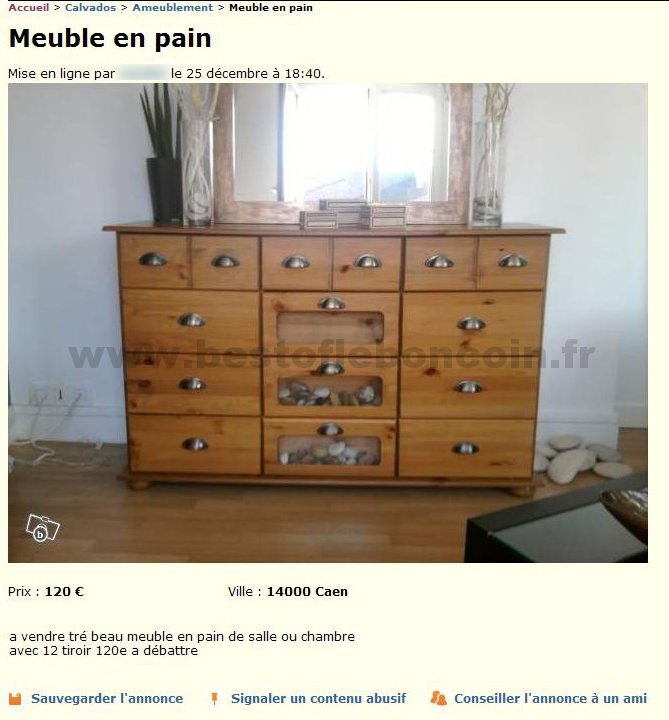 Meuble en Pain