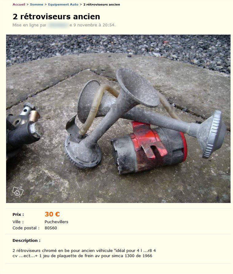 Rétroviseurs Ancien