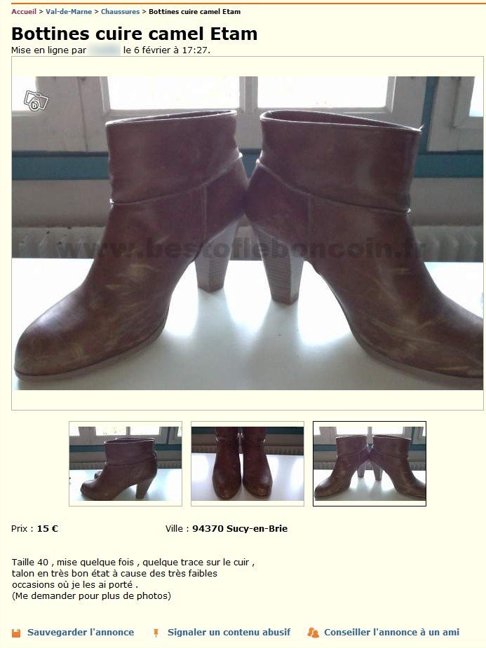 Bottines Cuire Etam