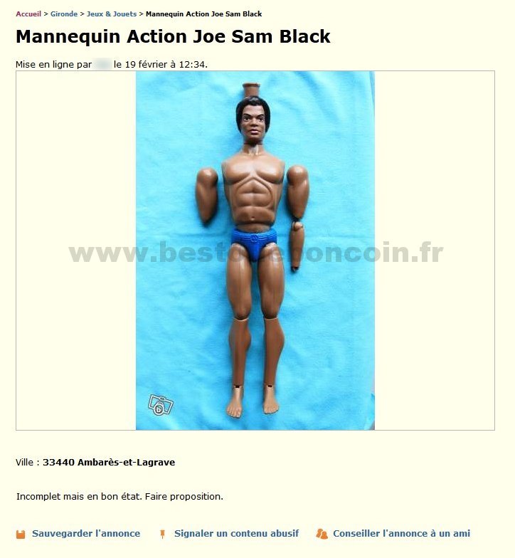 Mannequin Action Joe Sam Black