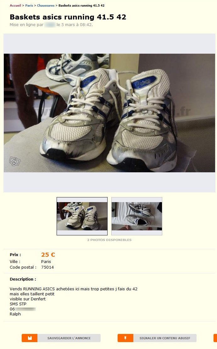 Baskets Asics Running
