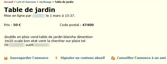 Table de Jardin