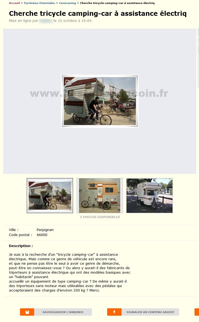 Tricycle Camping-Car