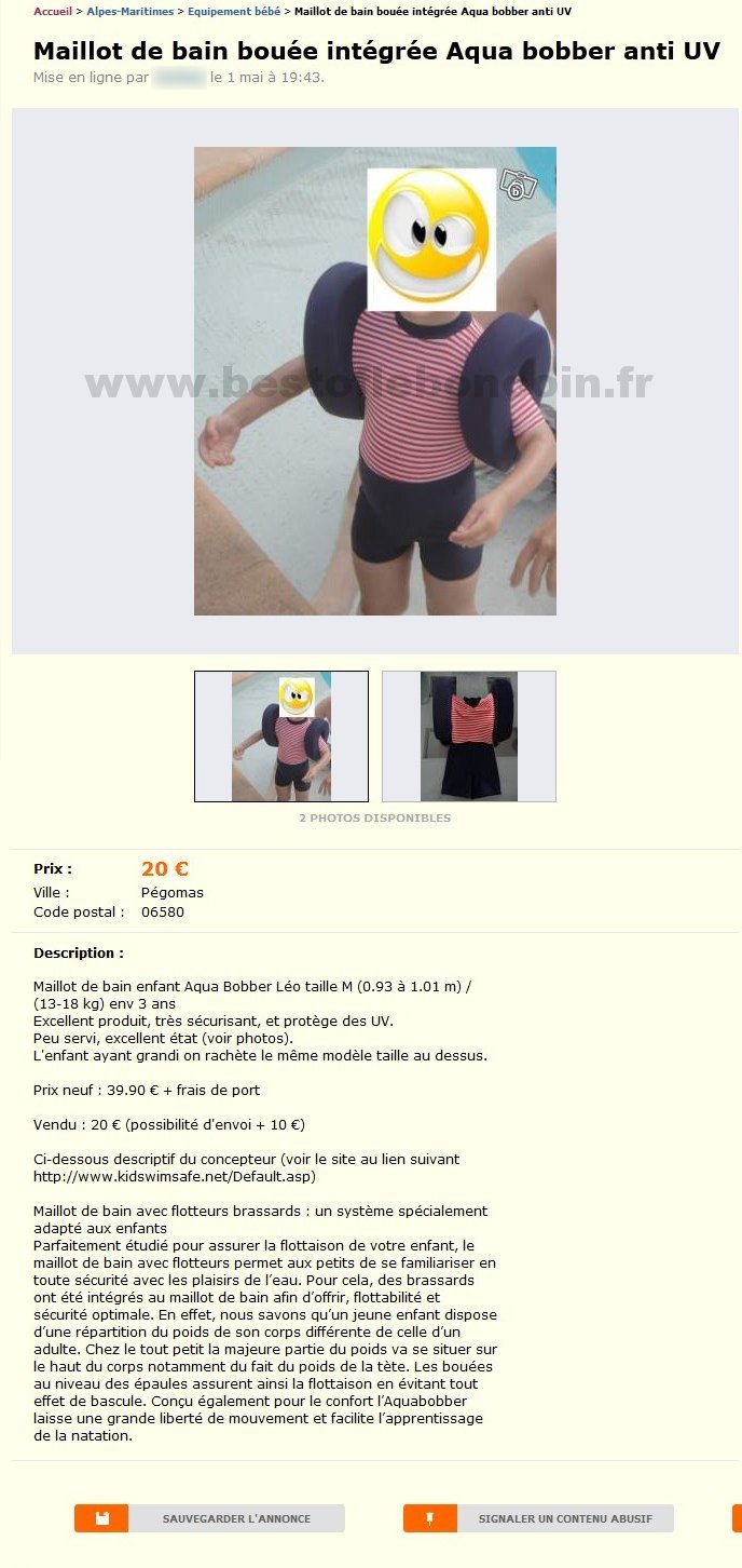 Maillot de Bain bouée Intégrée