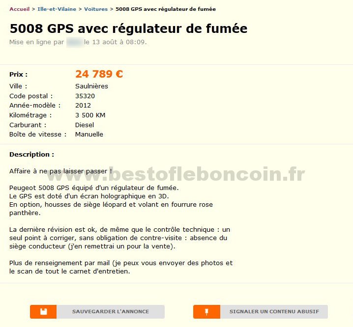 5008 GPS avec Régulateur de Fumée