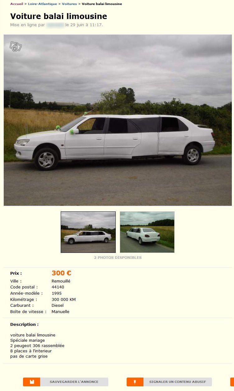 Voiture Balai Limousine