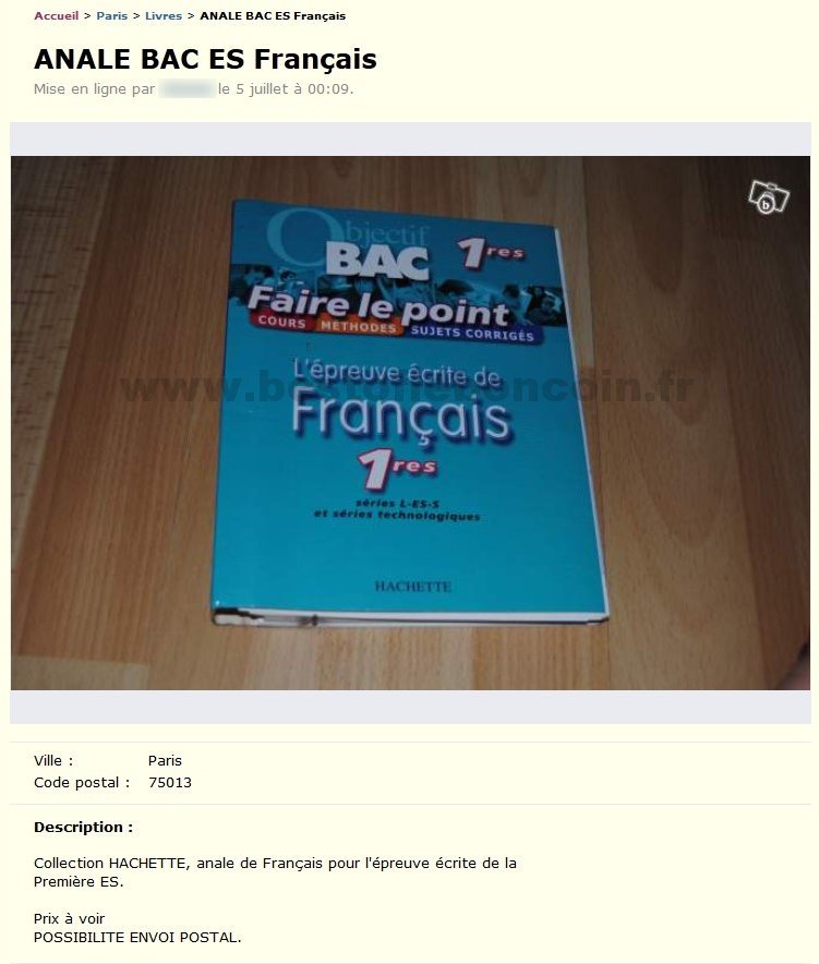 Anale BAC ES Français