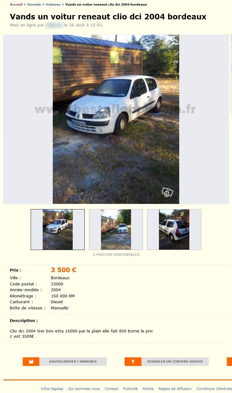 Vands un Voitur Reneaut Clio