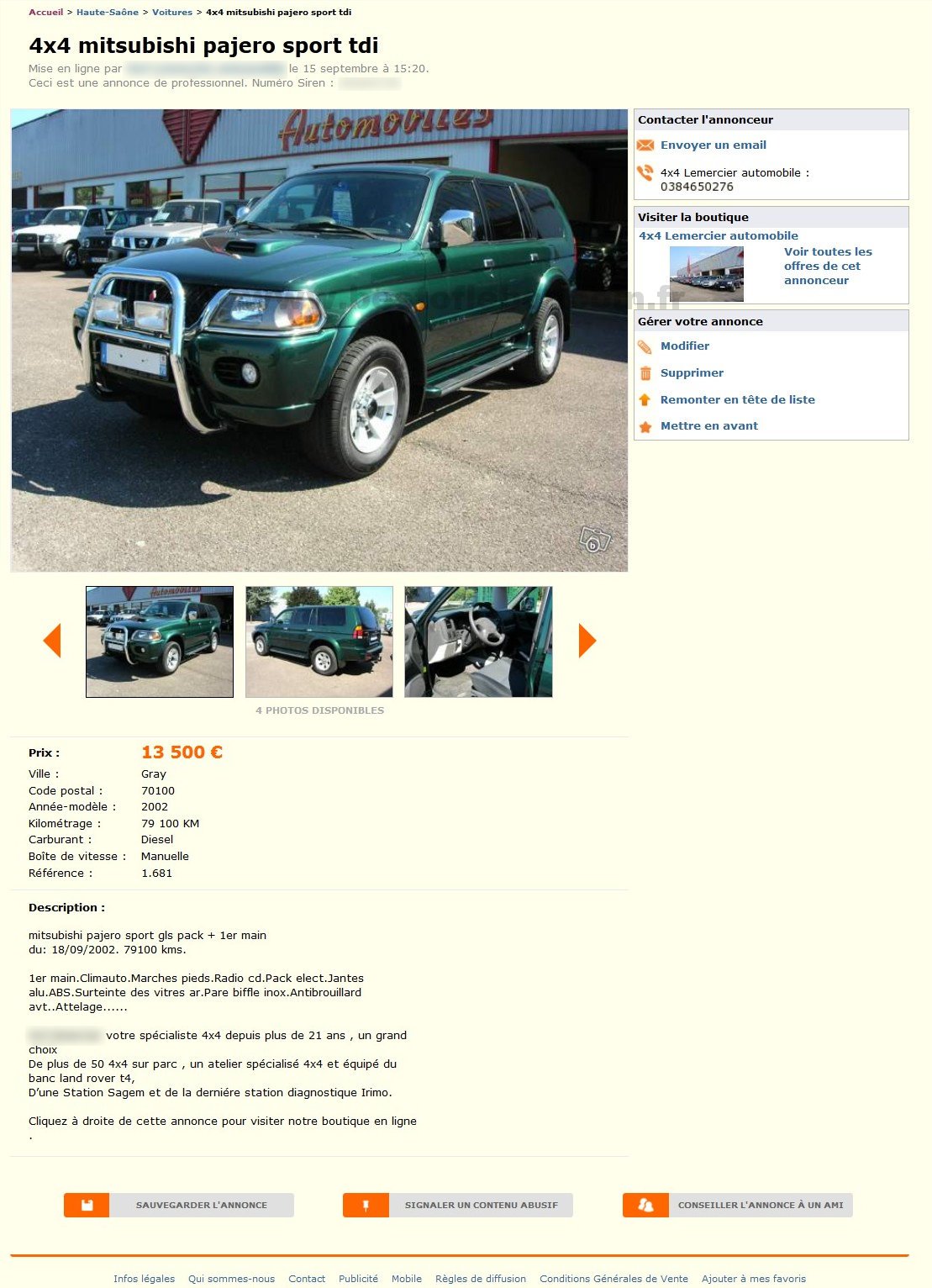 4x4 Mitsubishi Pajero