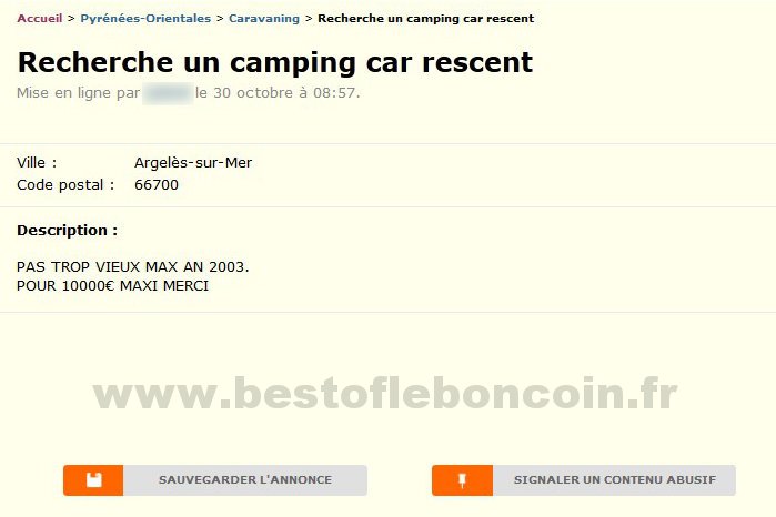 Recherche un Camping Car Rescent