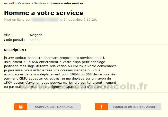 Homme a votre Services