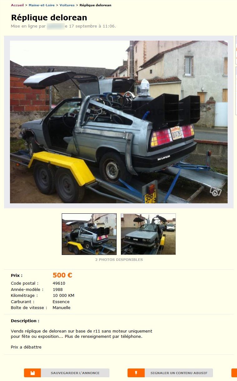 Réplique Delorean